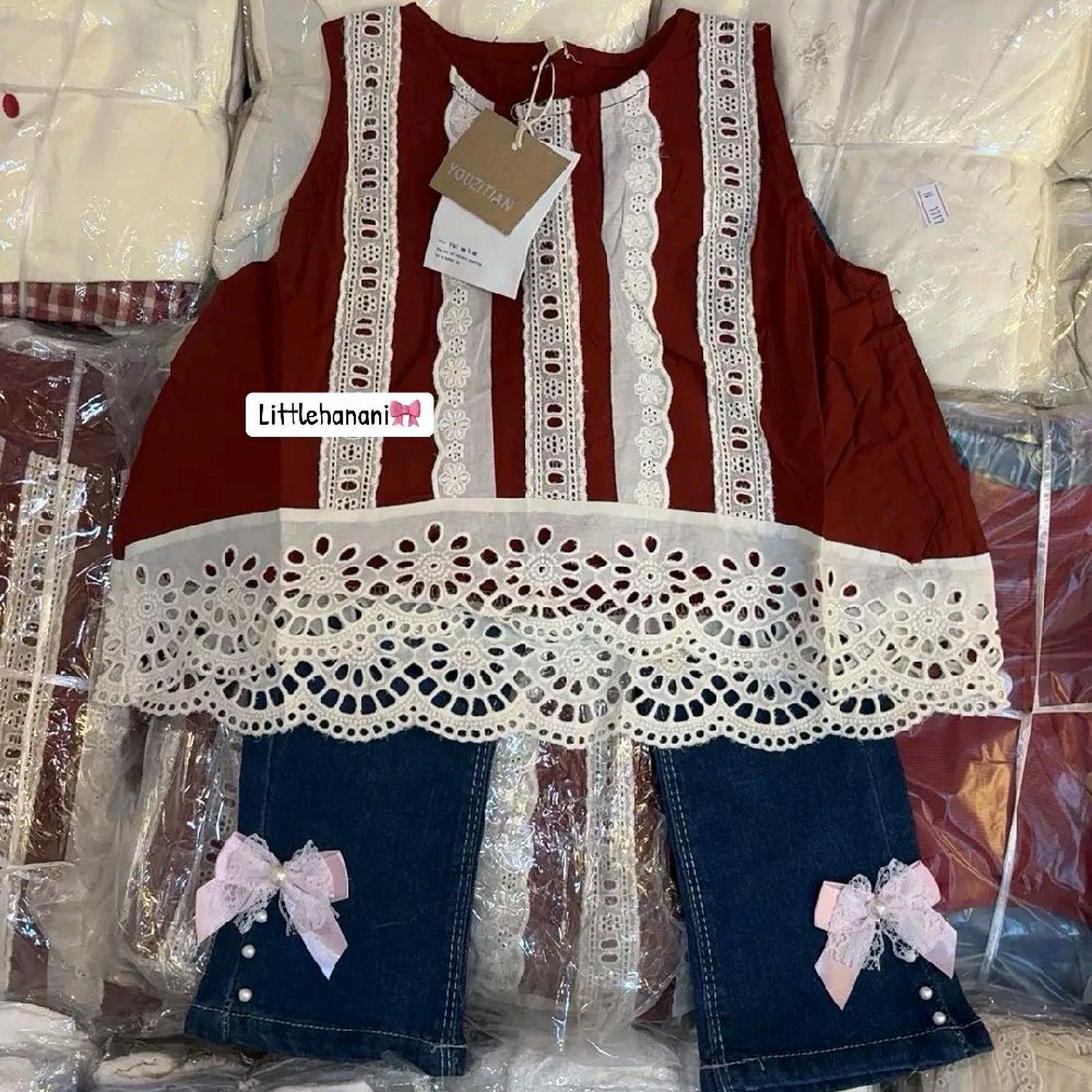 [2-4th] SETELAN BKK RENDA PREMIUM USIA 2-4 TAHUN - MERAH MAROON, NO.5 [est 2-3th]
