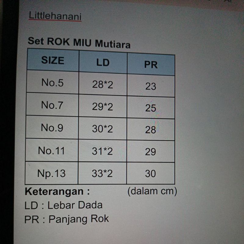 [1-4th] SETELAN ROK MIU MUTIARA PREMIUM USIA 1-4 TAHUN foto 4