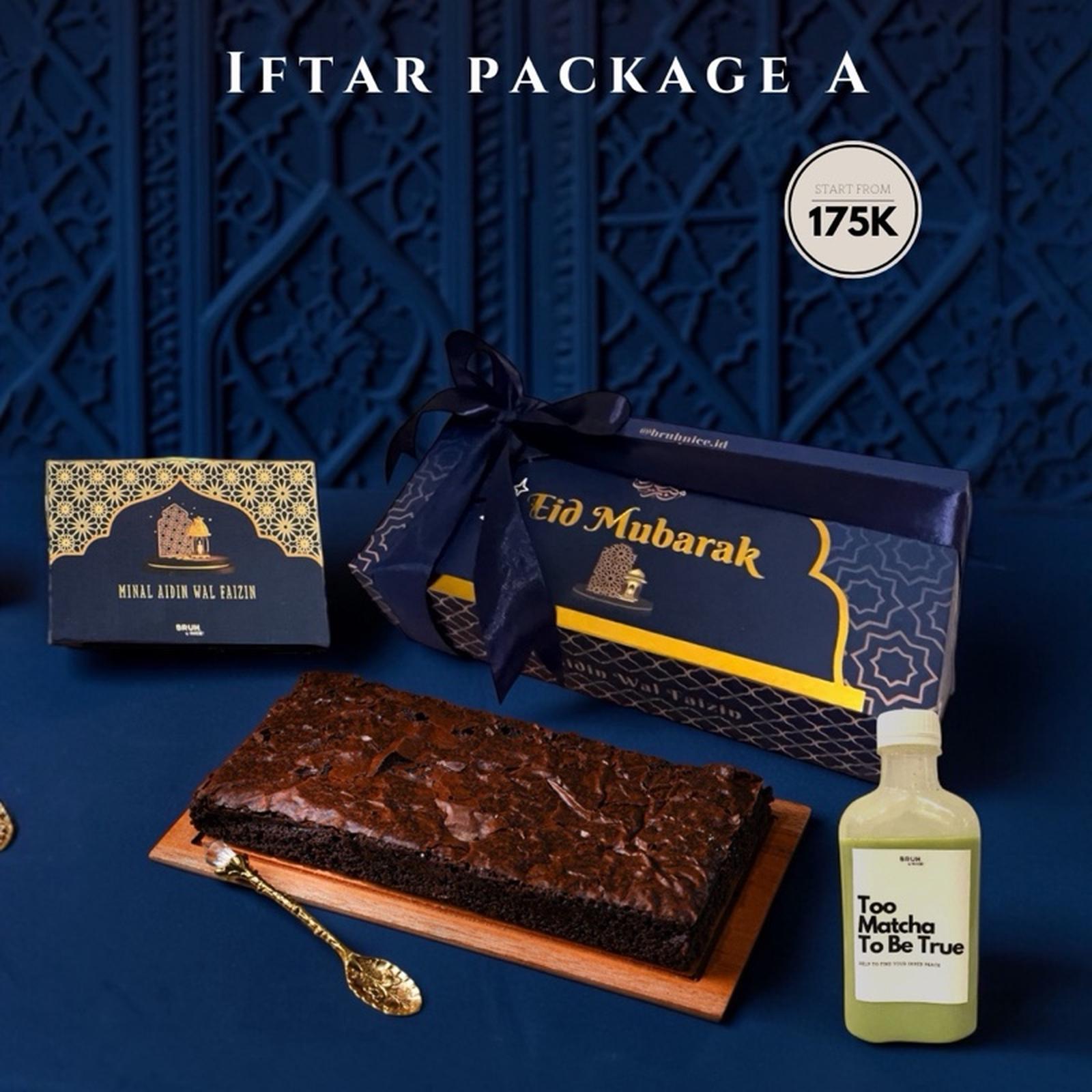 Iftar Package A -Hampers 1 Brownies Box + 1 Minuman - Signature Fudgy Brownies
